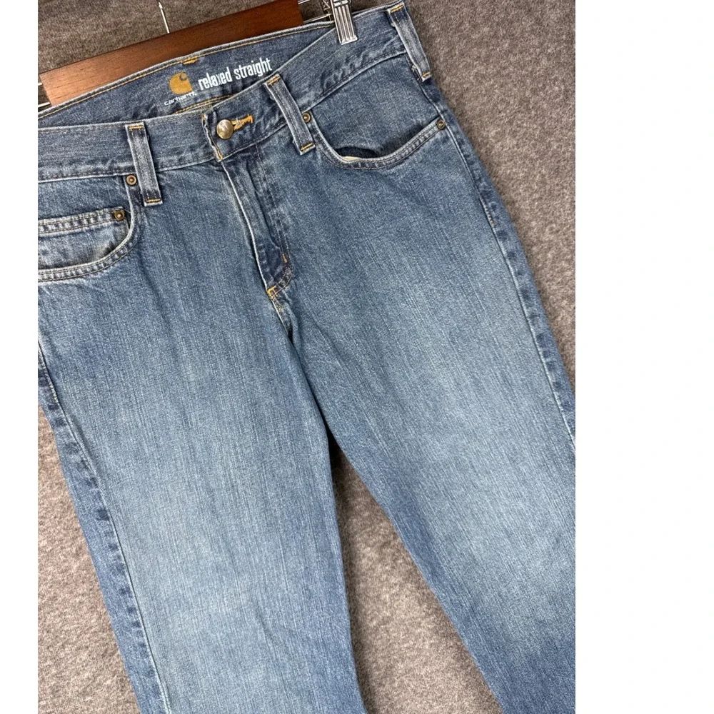 Carhartt Relaxed Straight Leg Jeans Mens‎ 31x30 Medium Wash Blue Denim B320-WTB